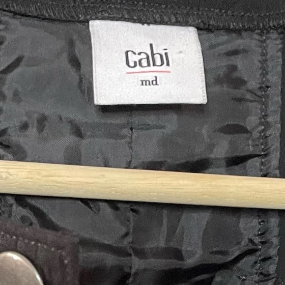 CAbi Cropped Media Jacket Black with Army Green Panels Style # 3036 Size Medium - Picture 11 of 16